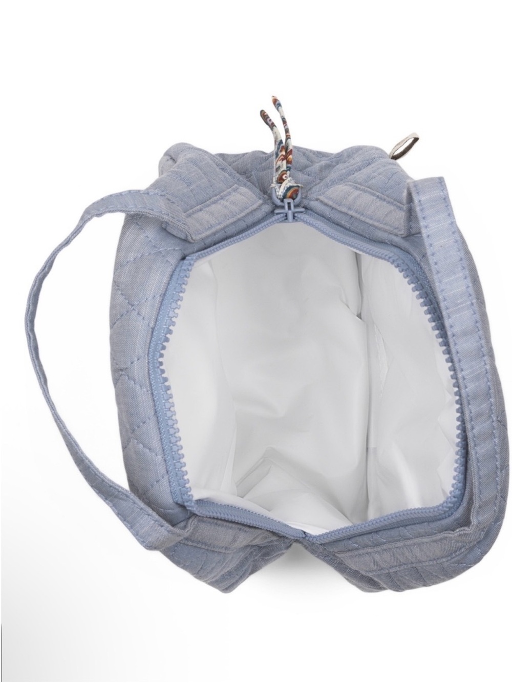 Vera Bradley Light Blue Quilted Lunch Tote with Paisley Stripe - Picture 4 of 10